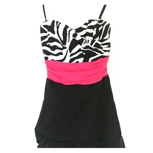 speechless black pink and zebra mini dress
